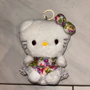 Hello Kitty keychain Plush with Colorful Floral Bow and dress